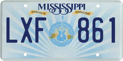 MS license plate LXF861