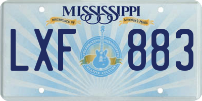 MS license plate LXF883