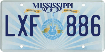 MS license plate LXF886