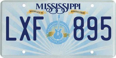 MS license plate LXF895
