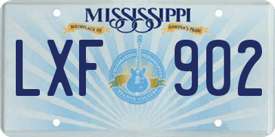 MS license plate LXF902