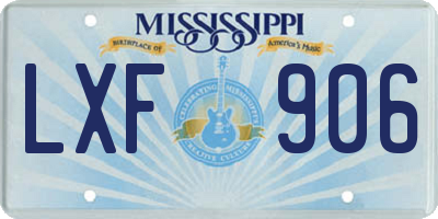 MS license plate LXF906
