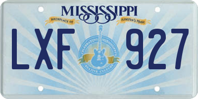 MS license plate LXF927