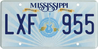 MS license plate LXF955
