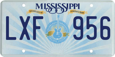 MS license plate LXF956