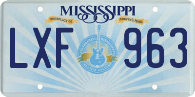 MS license plate LXF963