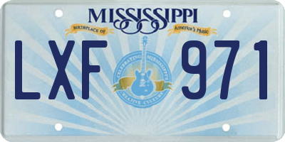 MS license plate LXF971
