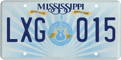 MS license plate LXG015