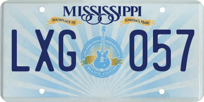 MS license plate LXG057