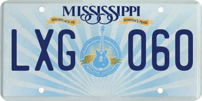 MS license plate LXG060
