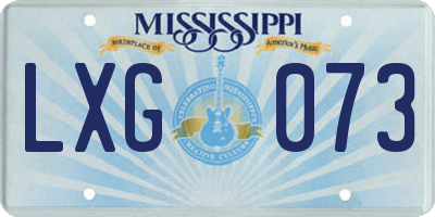 MS license plate LXG073