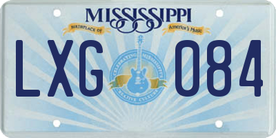 MS license plate LXG084