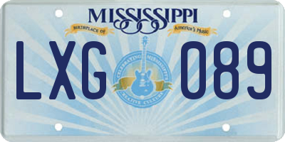 MS license plate LXG089