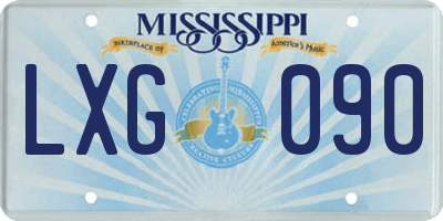 MS license plate LXG090