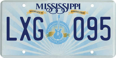 MS license plate LXG095