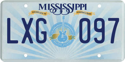 MS license plate LXG097