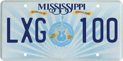 MS license plate LXG100