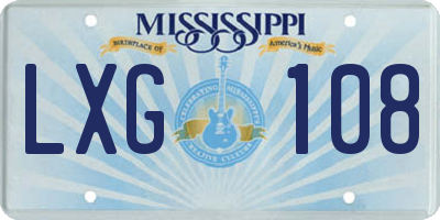 MS license plate LXG108