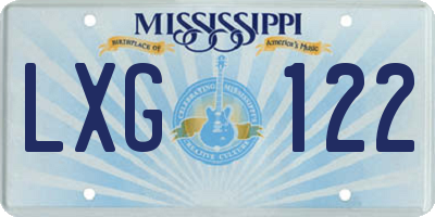 MS license plate LXG122