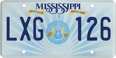 MS license plate LXG126