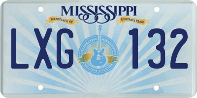 MS license plate LXG132