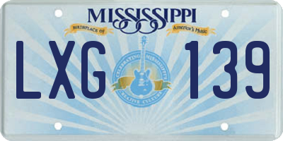MS license plate LXG139