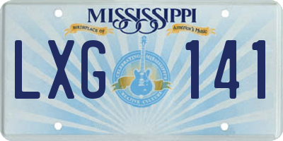 MS license plate LXG141