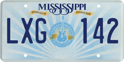 MS license plate LXG142
