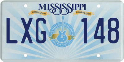 MS license plate LXG148