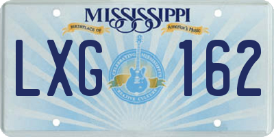 MS license plate LXG162