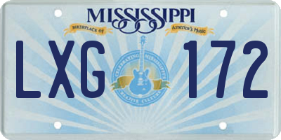 MS license plate LXG172