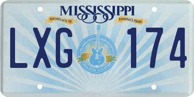 MS license plate LXG174