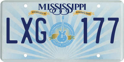 MS license plate LXG177
