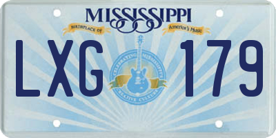 MS license plate LXG179