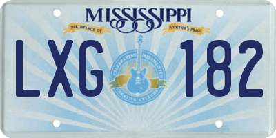 MS license plate LXG182