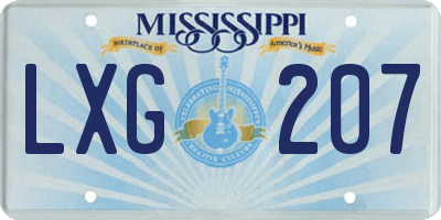 MS license plate LXG207
