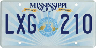 MS license plate LXG210
