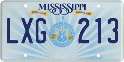 MS license plate LXG213