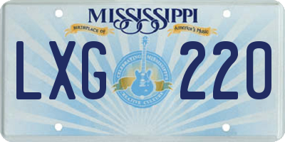 MS license plate LXG220