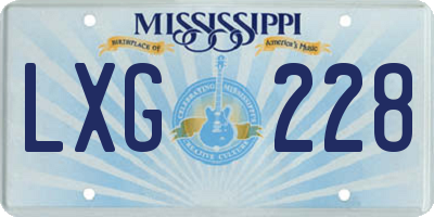 MS license plate LXG228