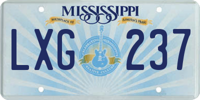 MS license plate LXG237