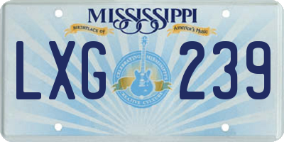 MS license plate LXG239