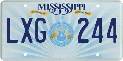 MS license plate LXG244