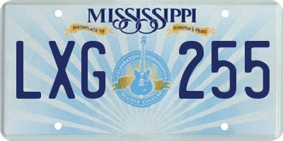 MS license plate LXG255