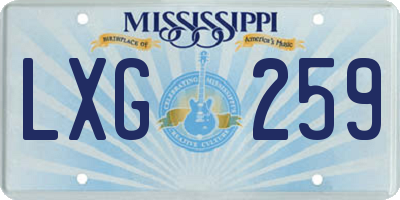 MS license plate LXG259
