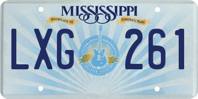 MS license plate LXG261