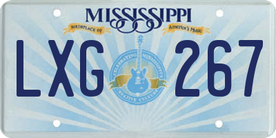 MS license plate LXG267