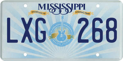 MS license plate LXG268