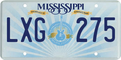 MS license plate LXG275