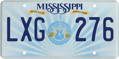 MS license plate LXG276